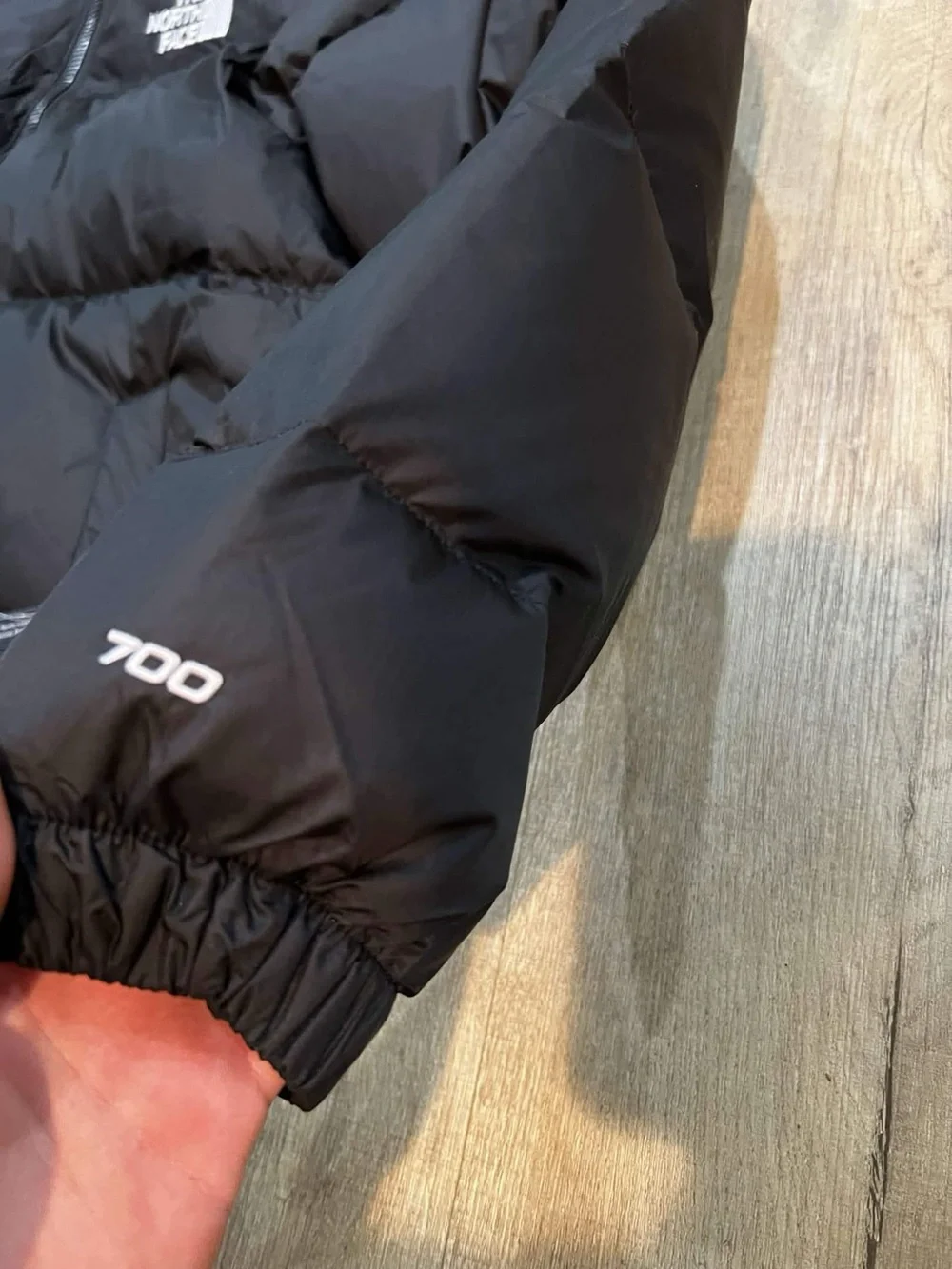 The North Face Black Quilted Down Jacket with White Logo